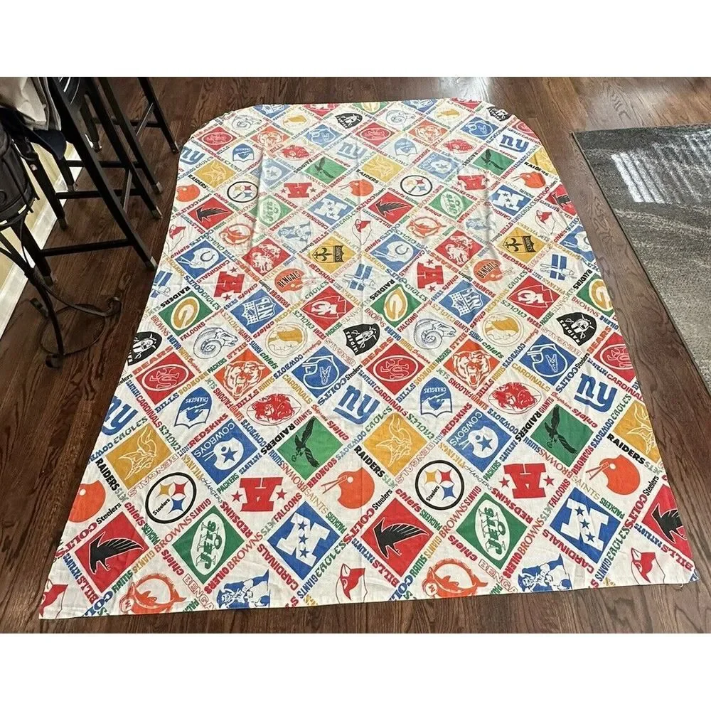 Vintage Sears Roebuck Perma Prest NFL Football Teams Bedspread Full/Dbl